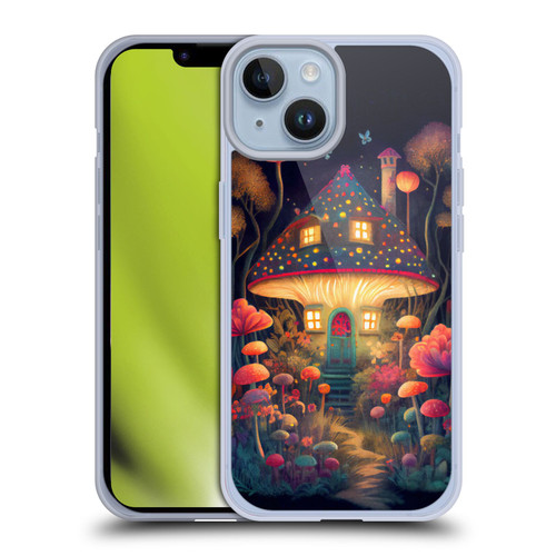 JK Stewart Graphics Mushroom Cottage Night Garden Soft Gel Case for Apple iPhone 14