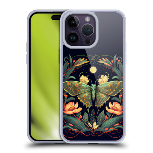 JK Stewart Graphics Lunar Moth Night Garden Soft Gel Case for Apple iPhone 14 Pro Max