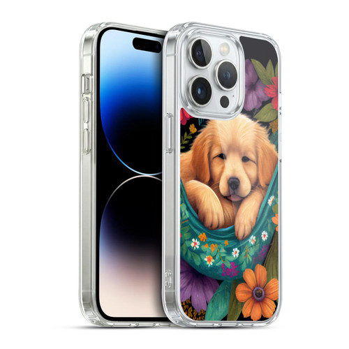 JK Stewart Graphics Golden Retriever In Hammock Soft Gel Case for Apple iPhone 14 Pro