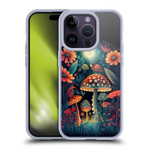 JK Stewart Graphics Ladybug On Mushroom Soft Gel Case for Apple iPhone 14 Pro