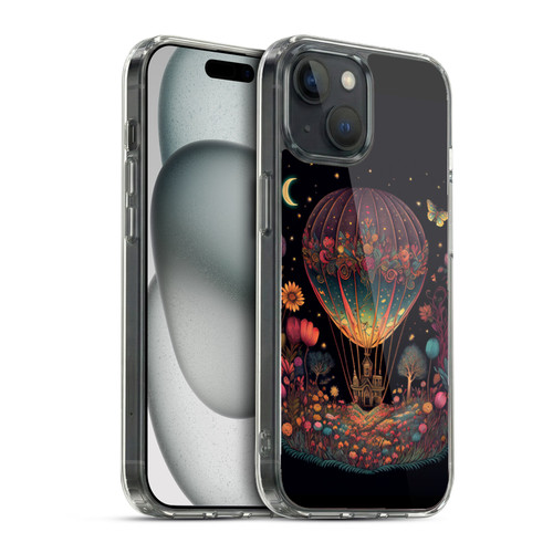 JK Stewart Graphics Hot Air Balloon Garden Soft Gel Case for Apple iPhone 15