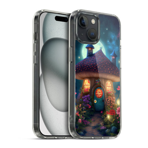 JK Stewart Graphics Mushroom House Soft Gel Case for Apple iPhone 15