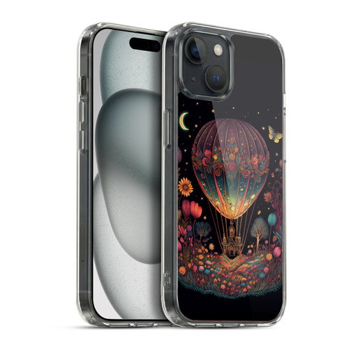 JK Stewart Graphics Hot Air Balloon Garden Soft Gel Case for Apple iPhone 15 Plus