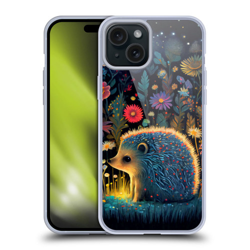 JK Stewart Graphics Little Hedgehog Soft Gel Case for Apple iPhone 15 Plus