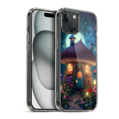 JK Stewart Graphics Mushroom House Soft Gel Case for Apple iPhone 15 Plus