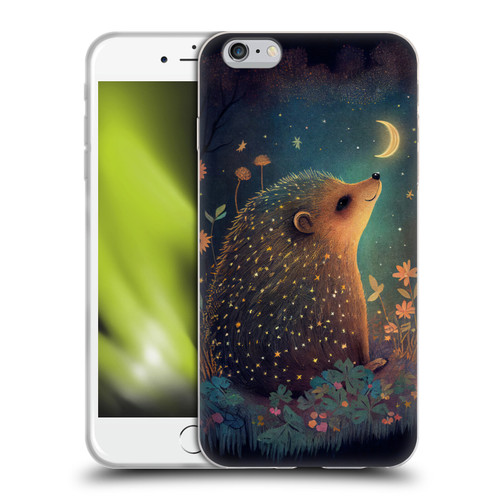 JK Stewart Graphics Hedgehog Looking Up At Stars Soft Gel Case for Apple iPhone 6 Plus / iPhone 6s Plus