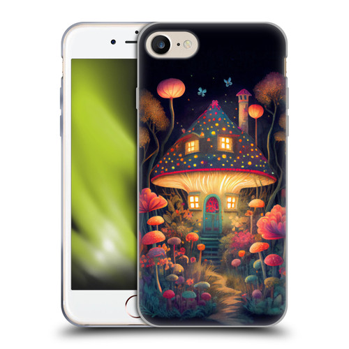 JK Stewart Graphics Mushroom Cottage Night Garden Soft Gel Case for Apple iPhone 7 / 8 / SE 2020 & 2022