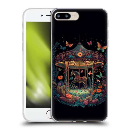 JK Stewart Graphics Carousel Dark Knight Garden Soft Gel Case for Apple iPhone 7 Plus / iPhone 8 Plus