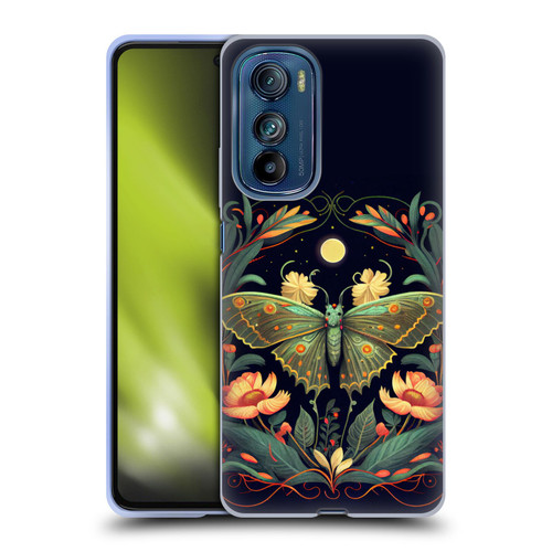 JK Stewart Graphics Lunar Moth Night Garden Soft Gel Case for Motorola Edge 30