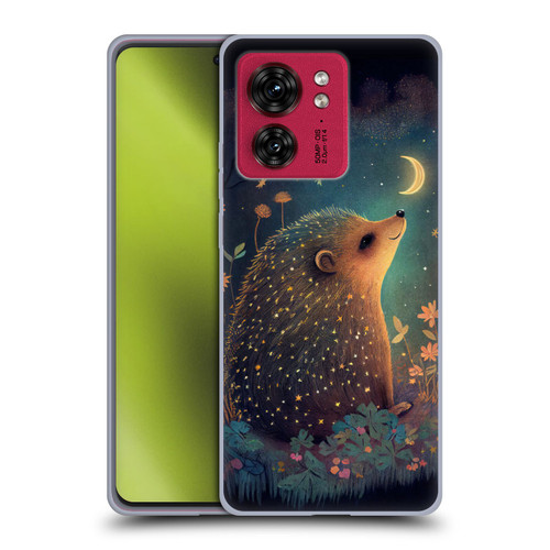 JK Stewart Graphics Hedgehog Looking Up At Stars Soft Gel Case for Motorola Moto Edge 40