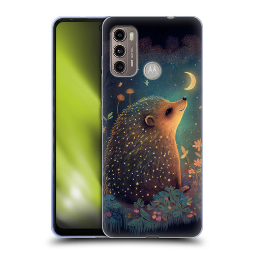 JK Stewart Graphics Hedgehog Looking Up At Stars Soft Gel Case for Motorola Moto G60 / Moto G40 Fusion