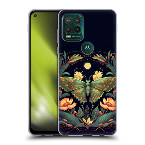 JK Stewart Graphics Lunar Moth Night Garden Soft Gel Case for Motorola Moto G Stylus 5G 2021