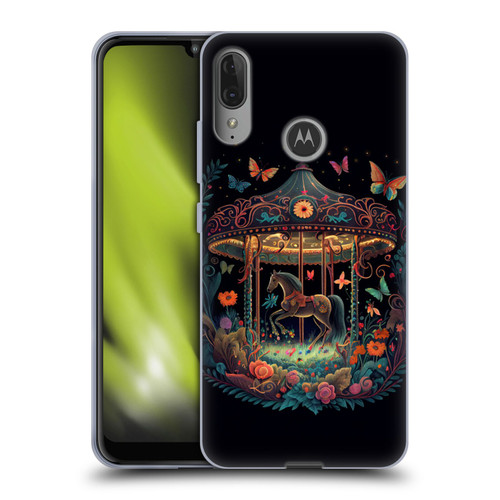 JK Stewart Graphics Carousel Dark Knight Garden Soft Gel Case for Motorola Moto E6 Plus