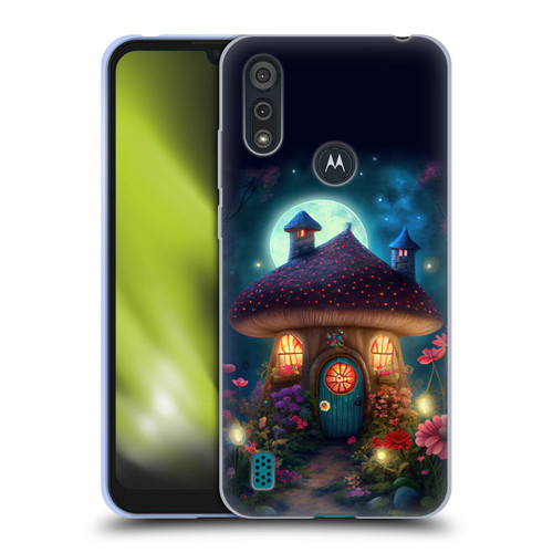 JK Stewart Graphics Mushroom House Soft Gel Case for Motorola Moto E6s (2020)