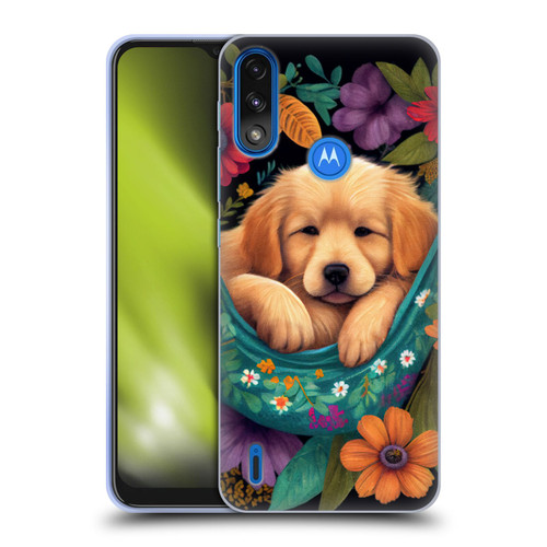 JK Stewart Graphics Golden Retriever In Hammock Soft Gel Case for Motorola Moto E7 Power / Moto E7i Power