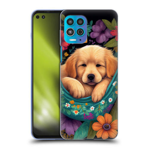JK Stewart Graphics Golden Retriever In Hammock Soft Gel Case for Motorola Moto G100