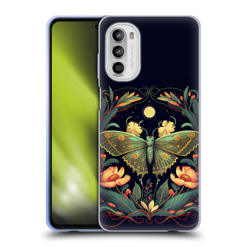 JK Stewart Graphics Lunar Moth Night Garden Soft Gel Case for Motorola Moto G52