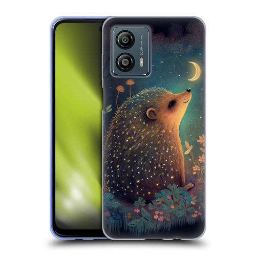 JK Stewart Graphics Hedgehog Looking Up At Stars Soft Gel Case for Motorola Moto G53 5G