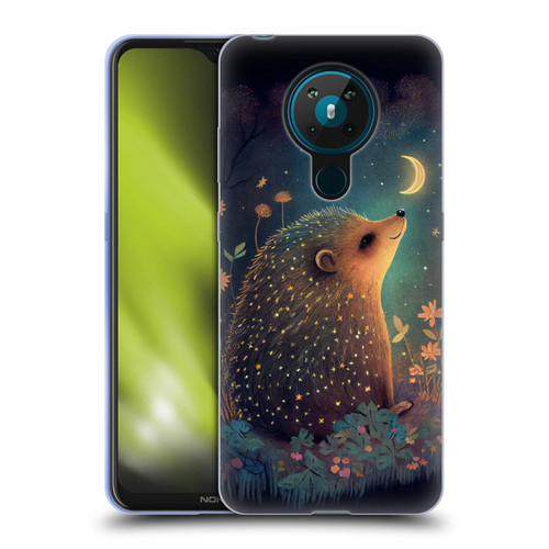 JK Stewart Graphics Hedgehog Looking Up At Stars Soft Gel Case for Nokia 5.3