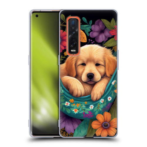 JK Stewart Graphics Golden Retriever In Hammock Soft Gel Case for OPPO Find X2 Pro 5G