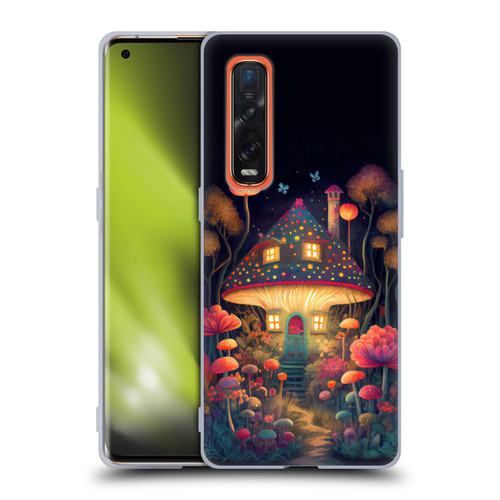 JK Stewart Graphics Mushroom Cottage Night Garden Soft Gel Case for OPPO Find X2 Pro 5G