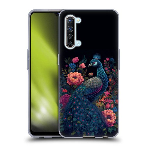 JK Stewart Graphics Peacock In Night Garden Soft Gel Case for OPPO Find X2 Lite 5G