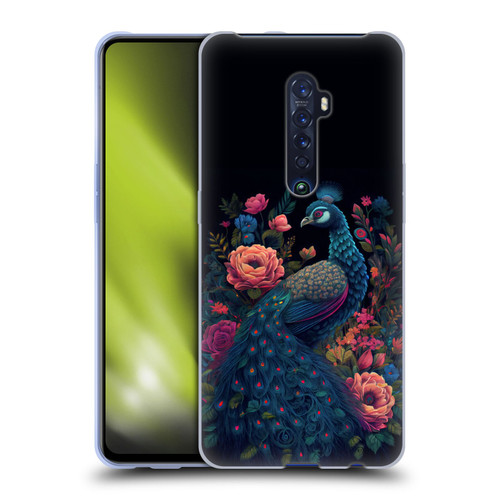 JK Stewart Graphics Peacock In Night Garden Soft Gel Case for OPPO Reno 2