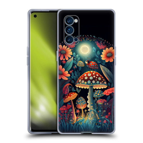 JK Stewart Graphics Ladybug On Mushroom Soft Gel Case for OPPO Reno 4 Pro 5G