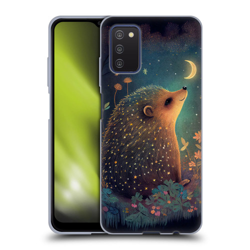JK Stewart Graphics Hedgehog Looking Up At Stars Soft Gel Case for Samsung Galaxy A03s (2021)