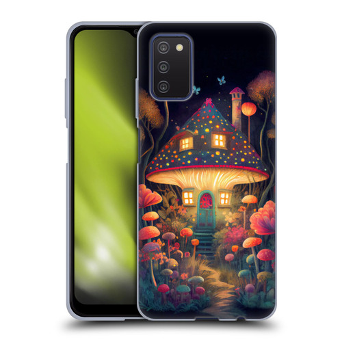 JK Stewart Graphics Mushroom Cottage Night Garden Soft Gel Case for Samsung Galaxy A03s (2021)