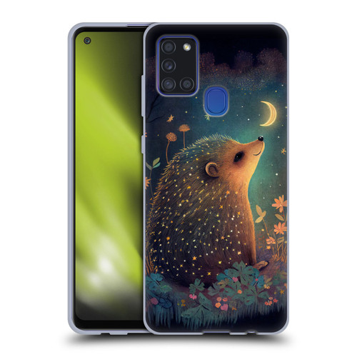 JK Stewart Graphics Hedgehog Looking Up At Stars Soft Gel Case for Samsung Galaxy A21s (2020)