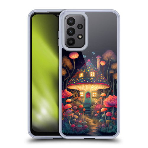 JK Stewart Graphics Mushroom Cottage Night Garden Soft Gel Case for Samsung Galaxy A23 / 5G (2022)