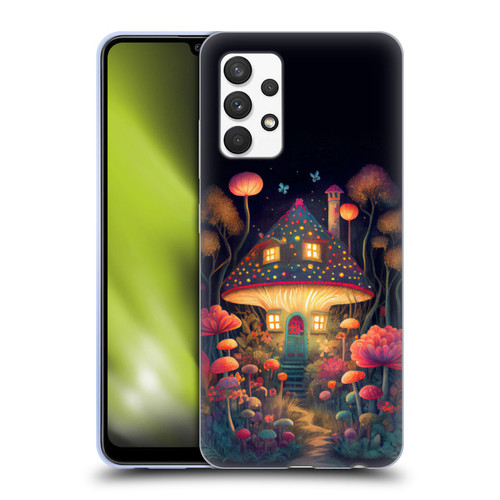 JK Stewart Graphics Mushroom Cottage Night Garden Soft Gel Case for Samsung Galaxy A32 (2021)