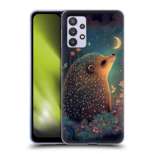 JK Stewart Graphics Hedgehog Looking Up At Stars Soft Gel Case for Samsung Galaxy A32 5G / M32 5G (2021)