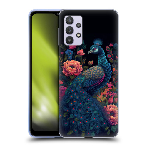 JK Stewart Graphics Peacock In Night Garden Soft Gel Case for Samsung Galaxy A32 5G / M32 5G (2021)