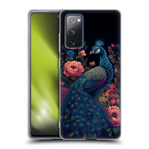 JK Stewart Graphics Peacock In Night Garden Soft Gel Case for Samsung Galaxy S20 FE / 5G