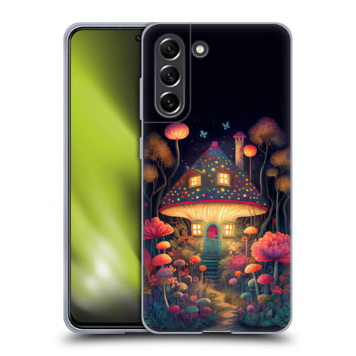 JK Stewart Graphics Mushroom Cottage Night Garden Soft Gel Case for Samsung Galaxy S21 FE 5G