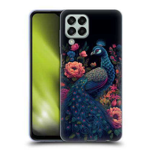 JK Stewart Graphics Peacock In Night Garden Soft Gel Case for Samsung Galaxy M33 (2022)