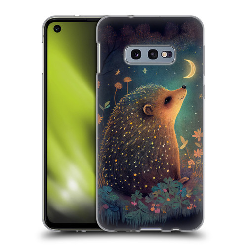 JK Stewart Graphics Hedgehog Looking Up At Stars Soft Gel Case for Samsung Galaxy S10e