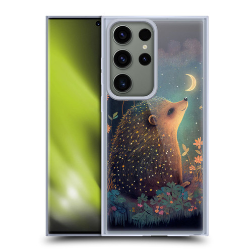 JK Stewart Graphics Hedgehog Looking Up At Stars Soft Gel Case for Samsung Galaxy S23 Ultra 5G