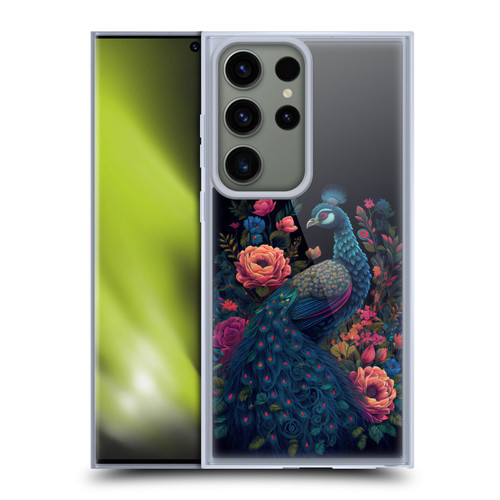 JK Stewart Graphics Peacock In Night Garden Soft Gel Case for Samsung Galaxy S23 Ultra 5G