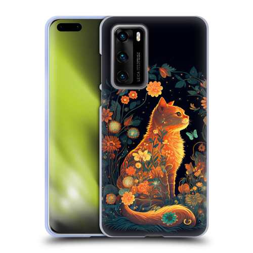 JK Stewart Key Art Orange Cat Sitting Soft Gel Case for Huawei P40 5G