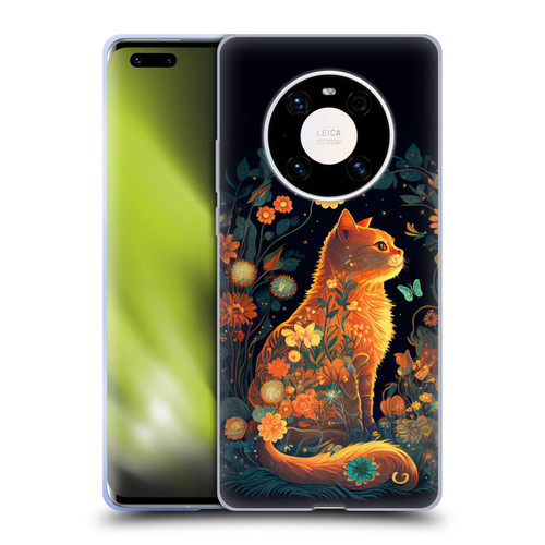 JK Stewart Key Art Orange Cat Sitting Soft Gel Case for Huawei Mate 40 Pro 5G