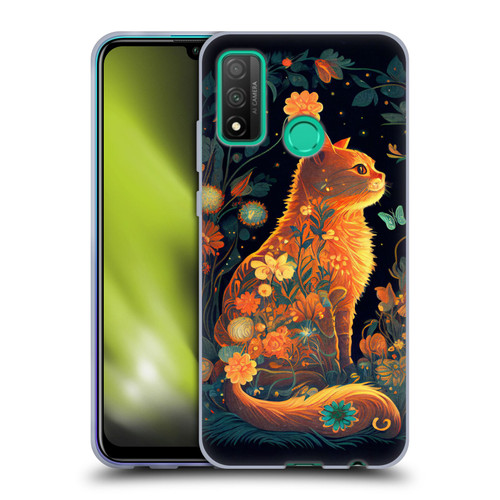 JK Stewart Key Art Orange Cat Sitting Soft Gel Case for Huawei P Smart (2020)