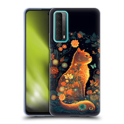 JK Stewart Key Art Orange Cat Sitting Soft Gel Case for Huawei P Smart (2021)