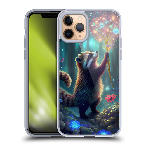 JK Stewart Key Art Raccoon Soft Gel Case for Apple iPhone 11 Pro