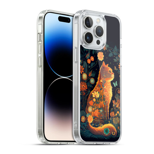 JK Stewart Key Art Orange Cat Sitting Soft Gel Case for Apple iPhone 14 Pro Max & MagSafe