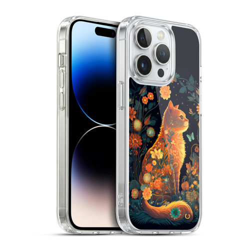JK Stewart Key Art Orange Cat Sitting Soft Gel Case for Apple iPhone 14 Pro & MagSafe
