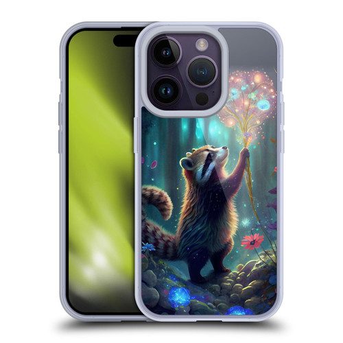 JK Stewart Key Art Raccoon Soft Gel Case for Apple iPhone 14 Pro