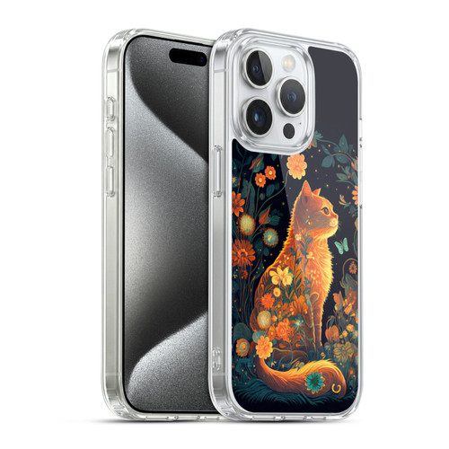 JK Stewart Key Art Orange Cat Sitting Soft Gel Case for Apple iPhone 15 Pro & MagSafe